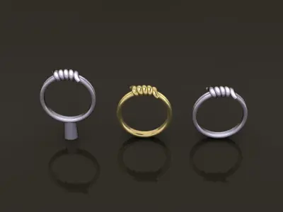Wire Tie Knot Band Ring Mix Size 3D print model