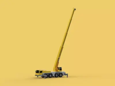 MOUNTED EXTENDED TELESCOPIC BOOM LONG REACH MOBILE CRANE ARM JIB 3D model