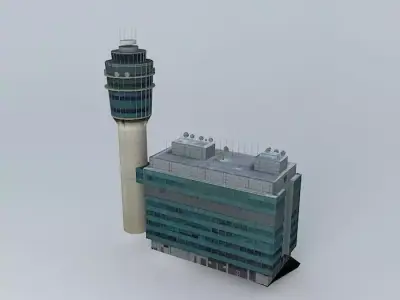 Hong Kong Airport Control Tower Free 3D model