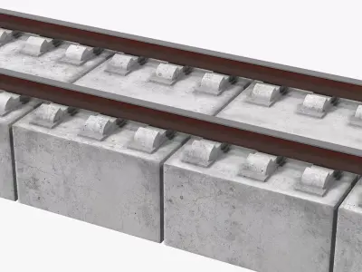 Highspeed Rail Section 3D model purchase