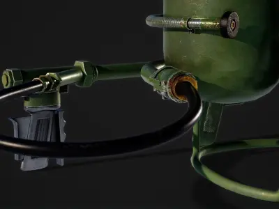 M2-2 flamethrower Low-poly 3D model