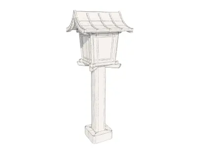 Japan Wooden Lamp 3D model
