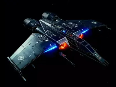 Nova Falcon 3D Ship Futuristic Spaceship 3D Model Low-poly 3D model