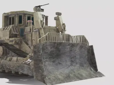 caterpillar d9r armored Low-poly 3D model