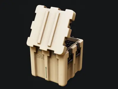 Low Poly PBR Military Crate 2 Low-poly 3D model