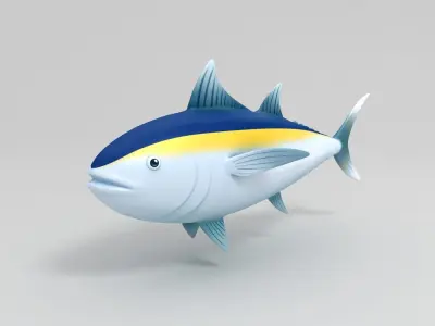 Tuna 3D model bluefin 3D model