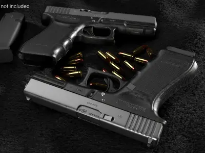 Glock 17 with Magazine 3D model
