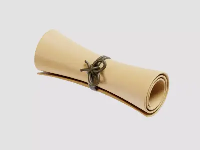 Paper Scroll Low-poly 3D model