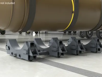 MK-17 Thermonuclear Bomb in Shipping Trolley 3D model