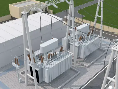 Electrical power substation-power station 3D model