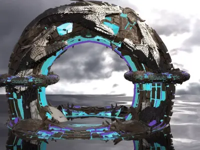 Sci fi Techno gate 7  3D model