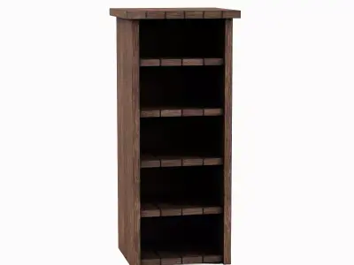 Medieval Tall Shelf 04 Low-poly 3D model