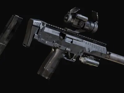 Submachine gun ST kinetics SPW  Low-poly 3D model
