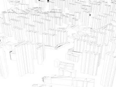 Urban highrise building building ancillary building commercial 3D model 12