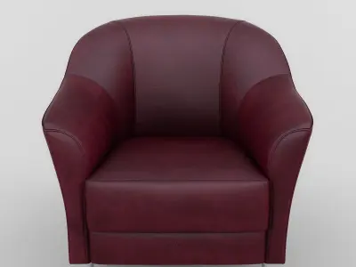 Chair maroon leather 3D model