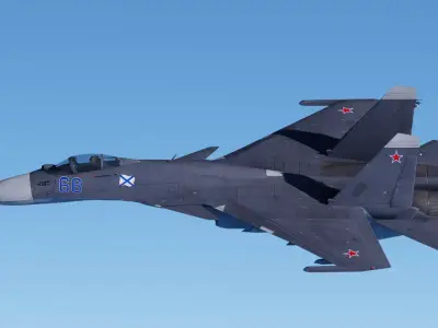 Soukhoi Su-33 Fully-Rigged Animated Game Ready Low-poly 3D model