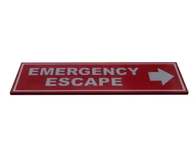Emergency Escape Poster Low-poly 3D model