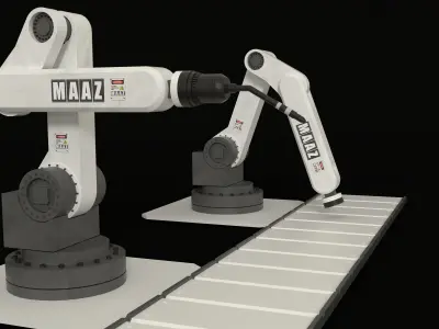 Robotic arm Low-poly 3D model 2