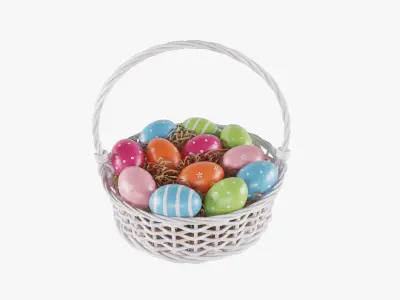 Easter Eggs Basket 04 3D model