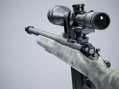 Remington 700 Sniper Rifle 3d model low-poly Low-poly 3D model