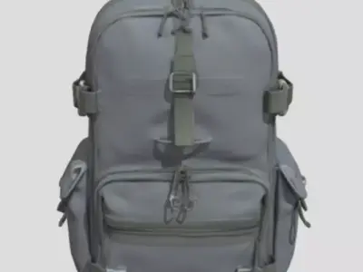Backpack gray color  3D model