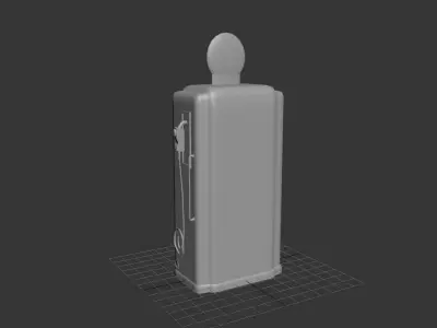 shell petrol pump 1955 3D model