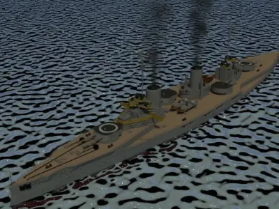Battlecruiser SMS Von der Tann 3D model