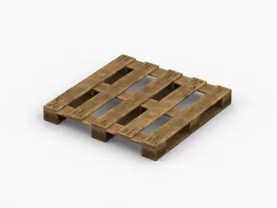Wooden Cargo Euro Pallet Low-poly 3D model