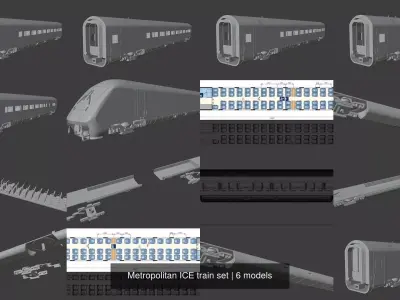 Metropolitan ICE train set 3D Model Pack