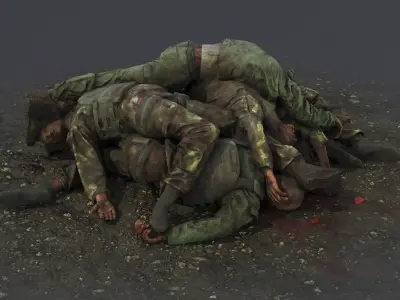 Pile of Fallen Soldiers Low-poly 3D model