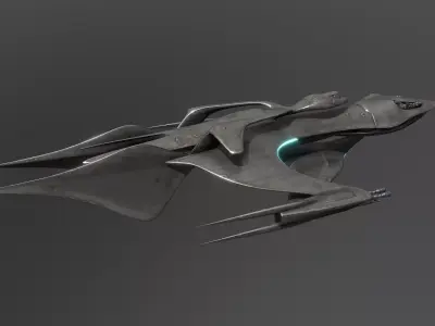 51Caved spaceship Free low-poly 3D model