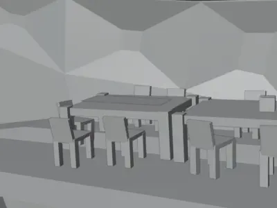 Frigate low poly Low-poly 3D model