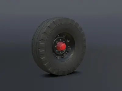 Wheel for tractor trailer PTS Free low-poly 3D model