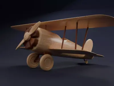 Airplane wooden 3D model