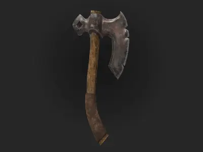 Axes 3d model and texture Low-poly 3D model