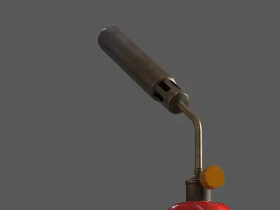 low poly flame thrower Low-poly 3D model