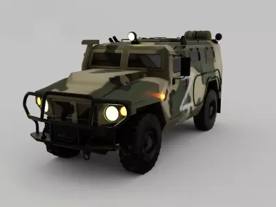 Tigr Russian Vehicle Low-poly 3D model