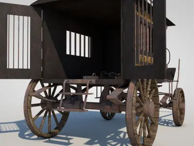 WILD WEST JAIL WAGON 3D model