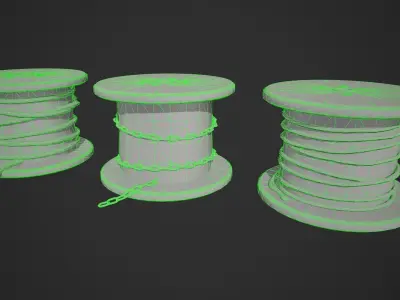 Rope Spool Low-poly 3D model
