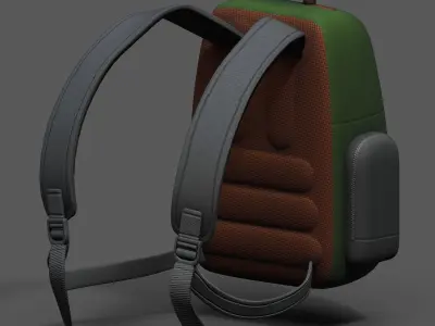 Backpack bag baggage Color 3d low poly Low-poly  Low-poly 3D model