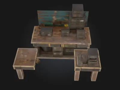 Workbench Setup  Detailed Crafting and Workshop Scene 3D model