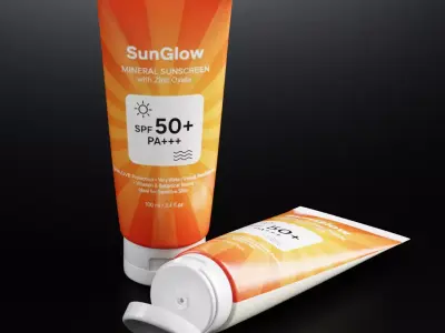 Cosmetic Tube Packaging - Skincare Lotion Cream Low-poly 3D model