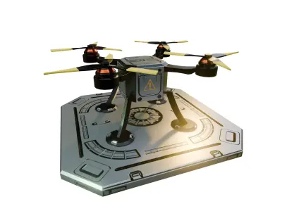 Low-polygon Drone modelwithAnim Low-poly 3D model