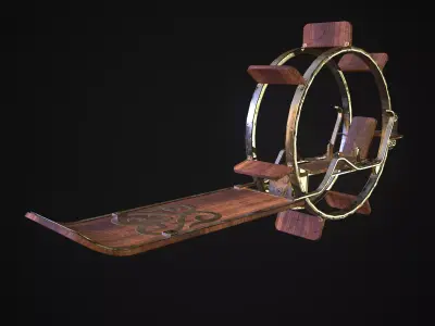 Desert monowheel Low-poly 3D model