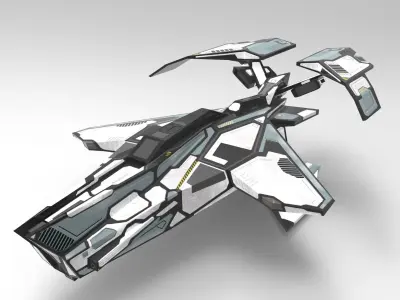 Spaceship M01-V2 Low-poly 3D model