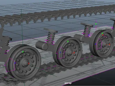 rig Tank Tracks  Suspension 3D model 3D model