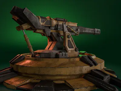 lost gun real time game asset PBR Low-poly 3D model