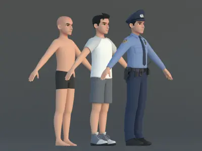 Michael Cartoon Man Character Low-poly 3D model