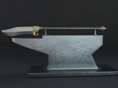 Bhuj ancient Indian  weapon  3D model