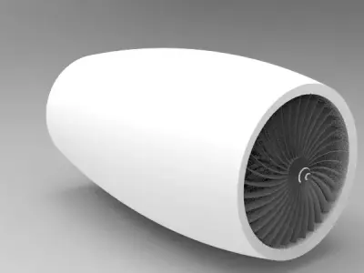 Turbofan engine 3D model